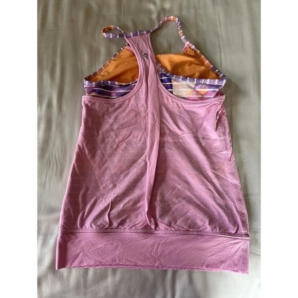 Ivivva Top Pink Two Layer Tank Build In Bra size 10 - Picture 3 of 4